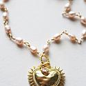 Gold or Silver Sacred Heart and FWP Necklace - The Notre Dame Necklace