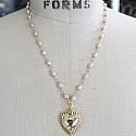 Gold or Silver Sacred Heart and FWP Necklace - The Notre Dame Necklace