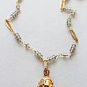 Black Diamond Necklace with Gold Chunky Pendant - The Clarissa Necklace