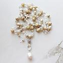 Mixed Glass and Fresh Water Pearl Drop Handtied Necklace - The Stella Necklace