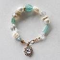 Vintage Glass Pearls, Ancient Roman Glass, Rhinestones - The Janessa Bracelet
