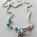 Sterling Silver & Turquoise Cross Necklace - The Loretto Necklace