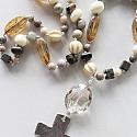 OOAK Mixed Gem Knotted Cross Necklace - The Moira Necklace