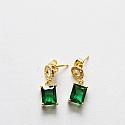 Emerald Green Crystal and CZ Post Earrings - The Ivy Earrings