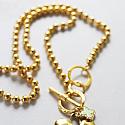 Gold Plated Elongated Heart on a Plated Ball Chain - The Ainsley Necklace