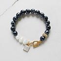 Mystic Titanium Black Onyx and Moonstone Bracelet - The Solstice Necklace