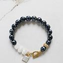 Mystic Titanium Black Onyx and Moonstone Bracelet - The Solstice Necklace