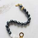 Mystic Titanium Black Onyx and Moonstone Bracelet - The Solstice Necklace