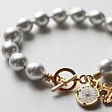 Gray Vintage Glass Pearl Bracelet - The Comforter Bracelet