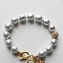 Gray Vintage Glass Pearl Bracelet - The Comforter Bracelet