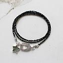 Triple Wrap Bracelet/Necklace in Black Tourmaline or Labradorite - The Star Gazer Bracelet/Necklace