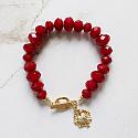 Vintage Red Glass and Sacred Heart Bracelet - The Bethlehem Bracelet