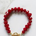 Vintage Red Glass and Sacred Heart Bracelet - The Bethlehem Bracelet