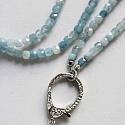 Vintage Glass Pearls OR Aquamarine Convertible Necklace - The Vanessa Necklace