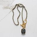 Mixed Metal and Labradorite Pendant Necklace - The Gabby Necklace