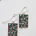 Aqua Stone Slab Floral Earrings - The Sophie Earrings