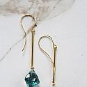 London Topaz on Gold Bar Earrings - The Isabel Earrings