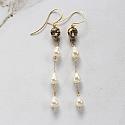 Vintage Glass Pearls and Cabachon Earrings - The Vienna Earrings