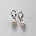 Vintage Glass Pearls and CZ Cap Earrings - The Sheila Earrings