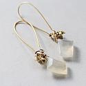 Mystic Moonstone and Floral Earrings - The Hellibore Earrings