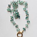 Green Fluorite and Gold Necklace with Baroque Pearl Pendant - The Natasha Necklace