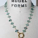 Green Fluorite and Gold Necklace with Baroque Pearl Pendant - The Natasha Necklace