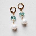 Green Fluorite and Fresh Water Pearl Earrings - The Natasha Earrings