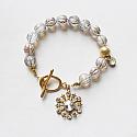 Czech Glass Bracelet with Snowflake Charm - The Frosty Bracelet