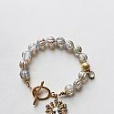 Czech Glass Bracelet with Snowflake Charm - The Frosty Bracelet