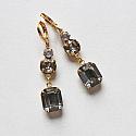 Gray Vintage Glass Cabachon Earrings - The Drake Earrings