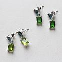 Blue Topaz and Peridot or Emerald Post Earrings - The Gala Earrings