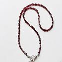 Sacred Heart Charm on Garnet Beaded Necklace - The Mercy Necklace