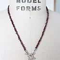 Sacred Heart Charm on Garnet Beaded Necklace - The Mercy Necklace