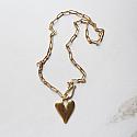 Matte Gold Heart on Paperclip Chain - The Coeur Necklace