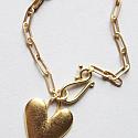 Matte Gold Heart on Paperclip Chain - The Coeur Necklace
