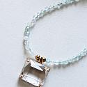 Aquamarine and Clear Quartz Pendant Necklace - The Brielle Necklace