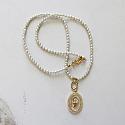 Vintage Japanese Glass Pearls with CZ Cross Necklace - The Blessed Necklace