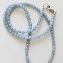 OOAK Blue Opal Pendant & Lace Agate Beaded Necklace - The Skye Necklace