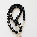 OOAK Black Onyx & Silver Cross Necklace - The Story Necklace
