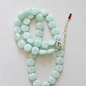 Vintage Aqua Glass & Red Heart Necklace - The Happy Necklace
