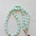 Vintage Aqua Glass & Red Heart Necklace - The Happy Necklace