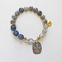 Labradorite, Vintage Glass, Czech Glass + Cross Bracelet - The Truth Bracelet