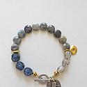 Labradorite, Vintage Glass, Czech Glass + Cross Bracelet - The Truth Bracelet