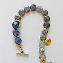 Labradorite, Vintage Glass, Czech Glass + Cross Bracelet - The Truth Bracelet