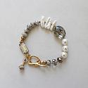 Fresh Water Pearl, Czech Glass + CZ Bracelet - The Drift Bracelet