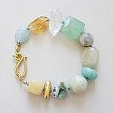 Citrine, Aqua Chalcedony, Amazonite, Clear Quartz Bracelet - The Southport Bracelet