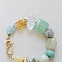 Citrine, Aqua Chalcedony, Amazonite, Clear Quartz Bracelet - The Southport Bracelet