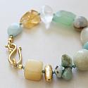 Citrine, Aqua Chalcedony, Amazonite, Clear Quartz Bracelet - The Southport Bracelet