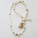 Fresh Water Pearl + Moonstone OR Amazonite Cube Necklace - The Fishy Fishy Necklace