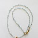 Aquamarine and Clear Quartz Pendant Necklace - The Brielle Necklace